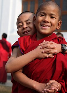 Young monks during a break
