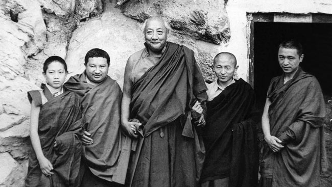 Rabjam Rinpoche, Chokling Rinnpoche, HH Dilgo Khyentse Rinpoche, Chokyi Nyima Rinpoche and Tulku Pema Wangyal